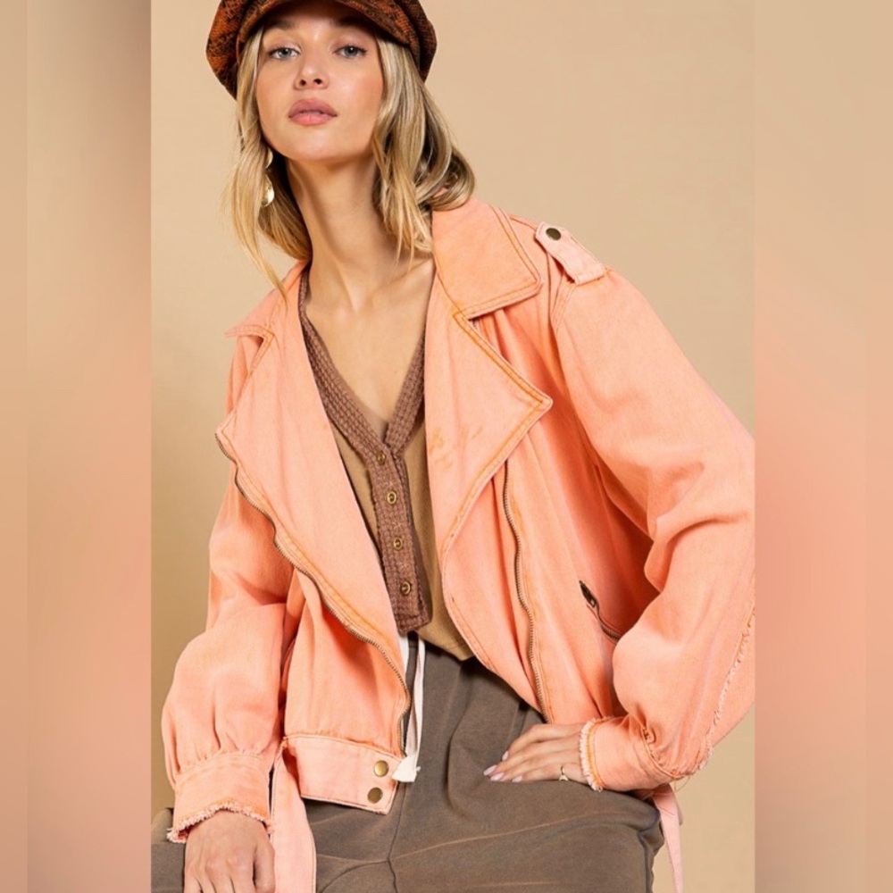 POL Belted Moto Biker Streetwear Style‎ Jacket